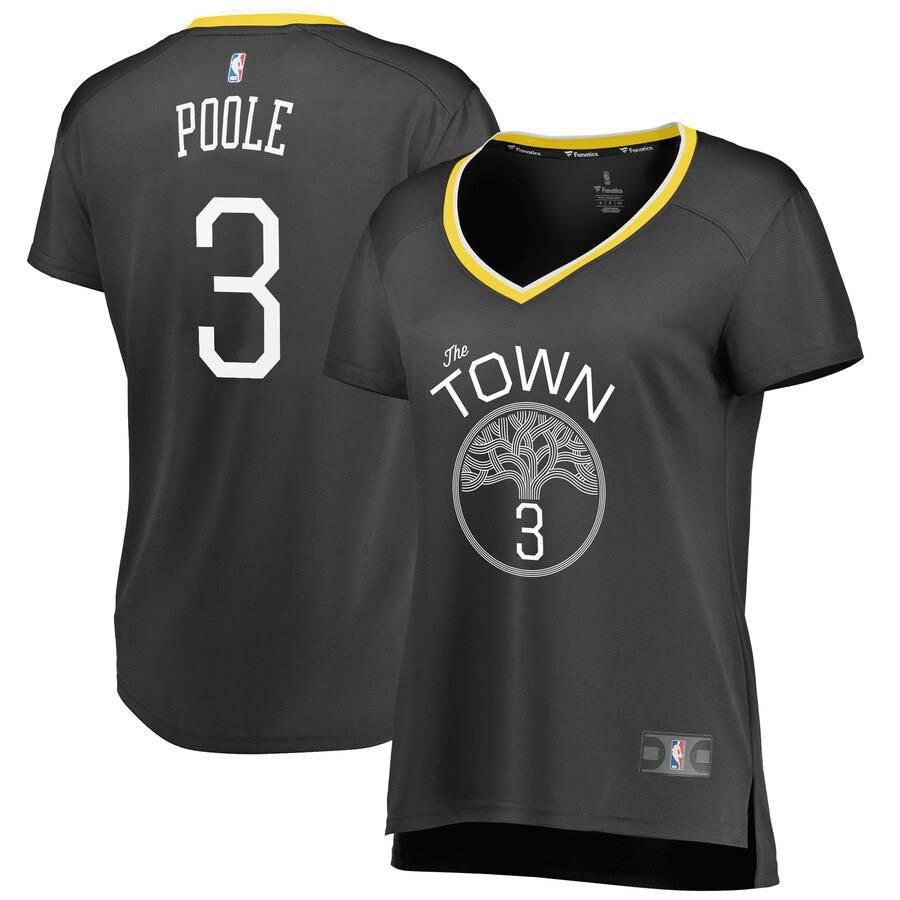 Golden State Warriors Jordan Poole Fanatics Branded Replica Fast Break Player Statement Jersey Womens - Black | Ireland P2768D9